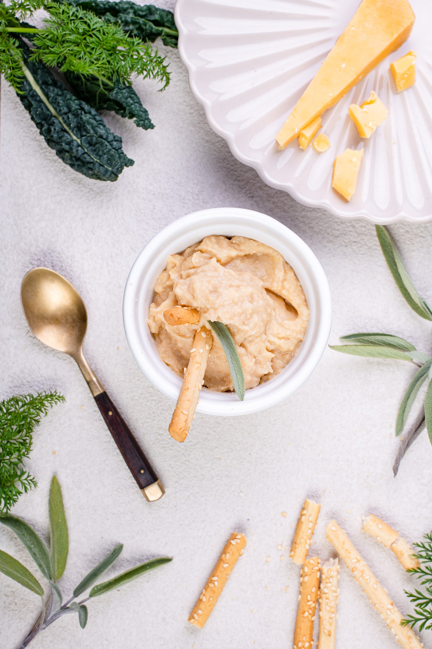 CREAMY JERUSALEM ARTICHOKE SPREAD WITH MATURED HARD CHEESE