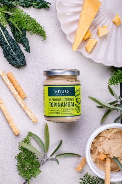 CREAMY JERUSALEM ARTICHOKE SPREAD WITH MATURED HARD CHEESE