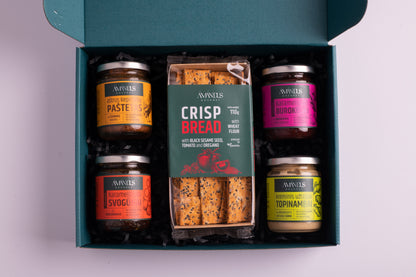 Small gift set: crispy bread and four exclusive condiments